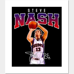 Steve Nash Basketball Legend Signature Vintage Retro 80s 90s Bootleg Rap Style Posters and Art